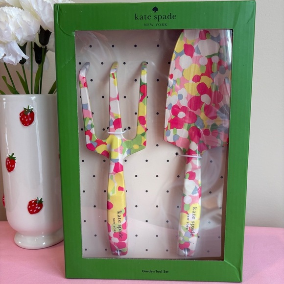 Kate Spade Garden Tool Set Floral Dot Set Trident and Trowel NWT Mother Day Gift - Picture 1 of 4
